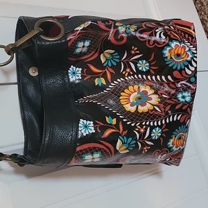 Vintage Carlos Santana Oil Cloth Colorful Handbag